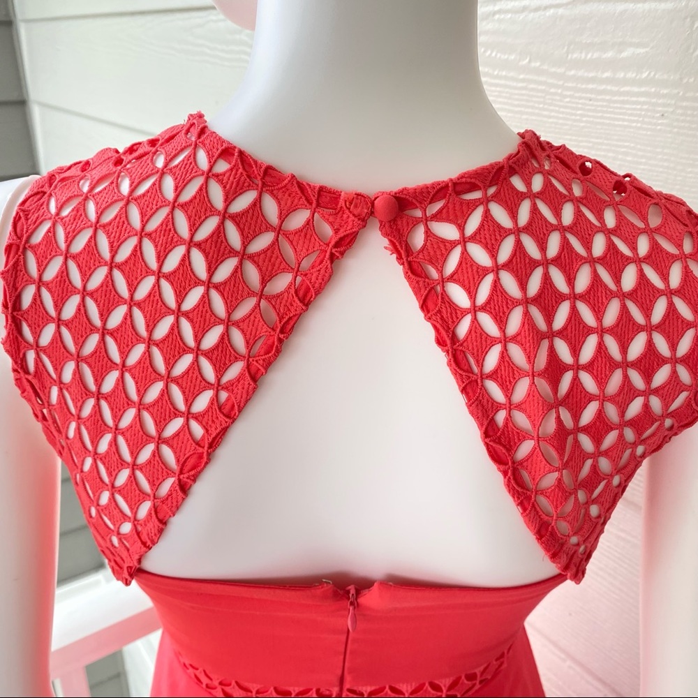 CALVIN KLEIN CORAL SLEEVELESS FIT & FLARE DRESS - Picture 7 of 13